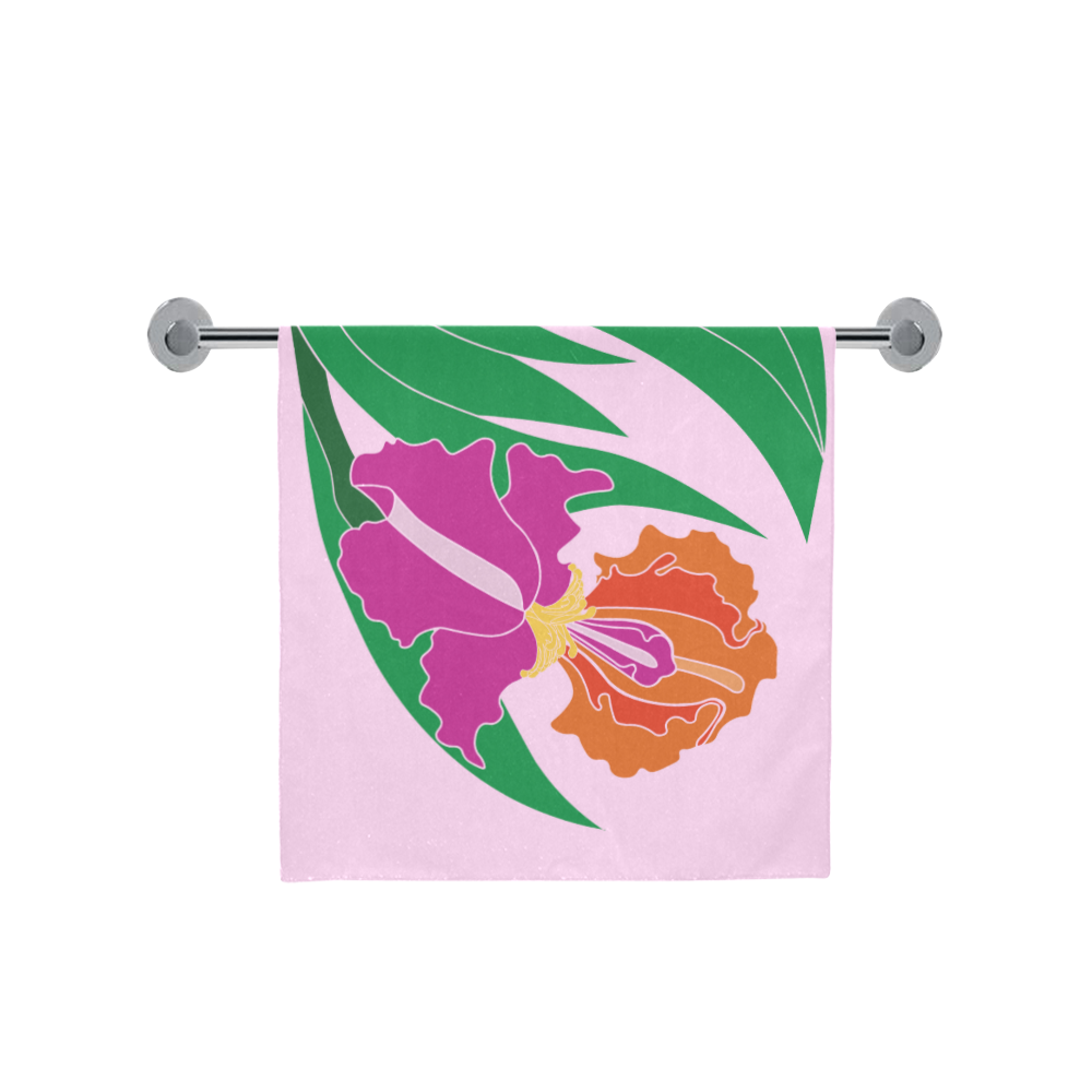 Pink Iris Yin Yang Bath Towel 30"x56"