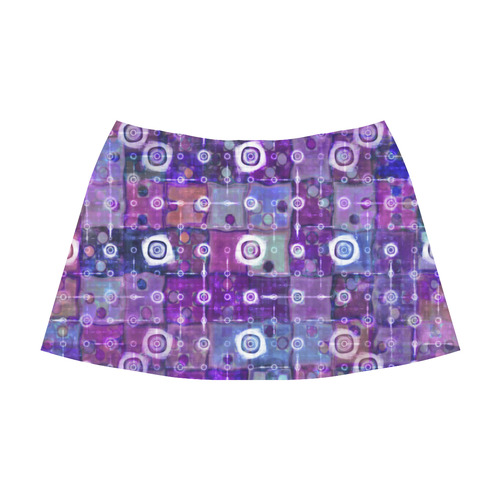 Purple Celestial Quilt Mnemosyne Women's Crepe Skirt (Model D16)