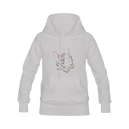 Abstract Triangle Cat Grey Men's Classic Hoodies (Model H10)