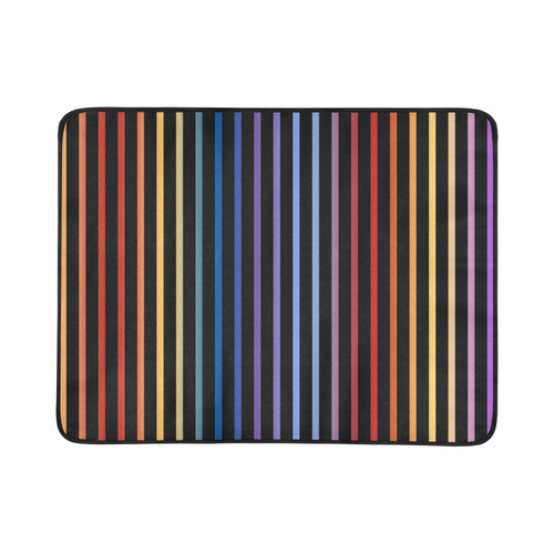 Narrow Flat Stripes Pattern Colored Beach Mat 78"x 60"