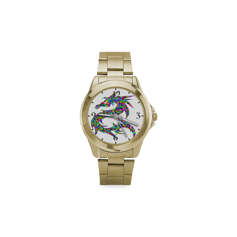 Abstract Triangle Dragon Custom Gilt Watch(Model 101)