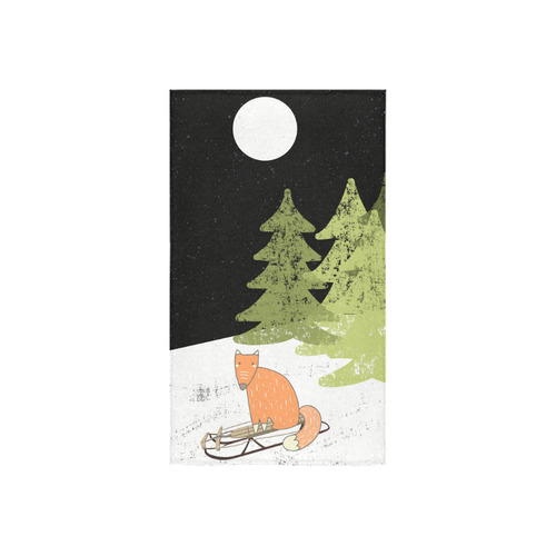 Fox wild animal cute forest winter - Watercolor illustration Custom Towel 16"x28"