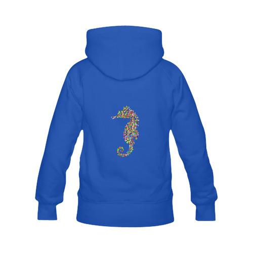 Abstract Triangle Seahorse Blue Men's Classic Hoodies (Model H10)