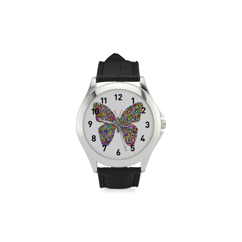 Abstract Triangle Butterfly Women's Classic Leather Strap Watch(Model 203)