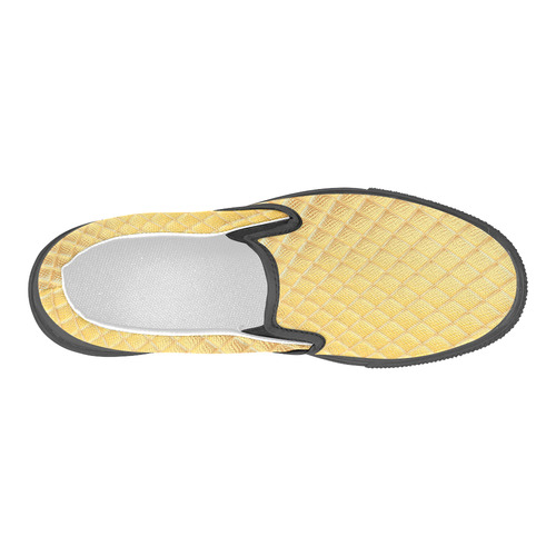 Gleaming Golden Plate Men's Slip-on Canvas Shoes (Model 019)
