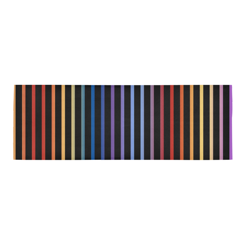 Narrow Flat Stripes Pattern Colored Area Rug 9'6''x3'3''