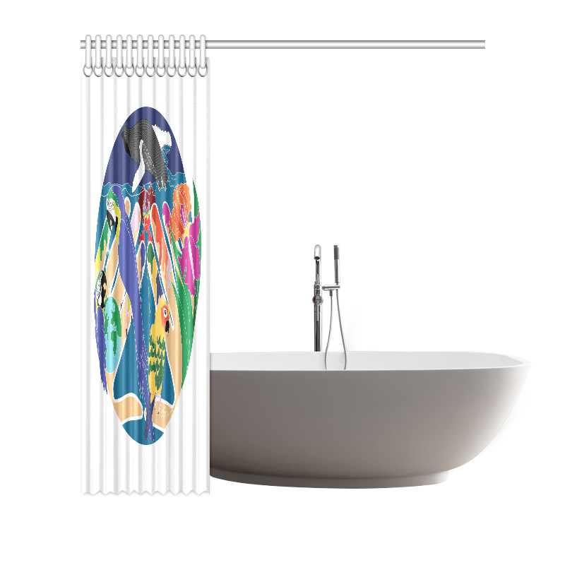 Tropical Cration Shower Curtain 72"x72"