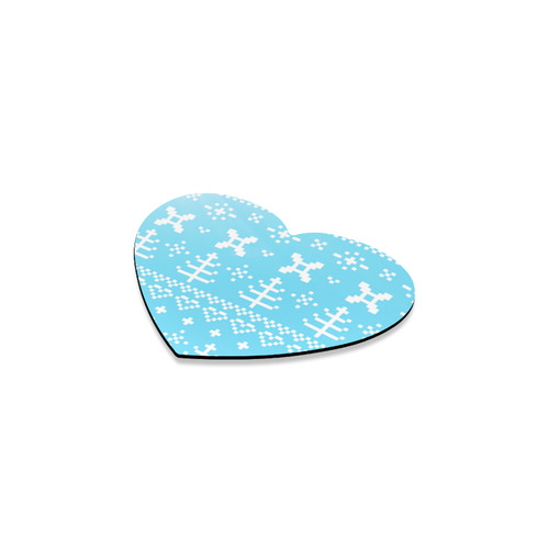 Blue pixel-art design : Christmas edition 2016 / 100 % heart rubber coaster Heart Coaster