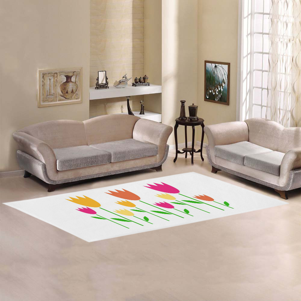 Width - long designers Rug for kitchens. Edition with Tulips. Designers edition 2016. Area Rug 10'x3'3''