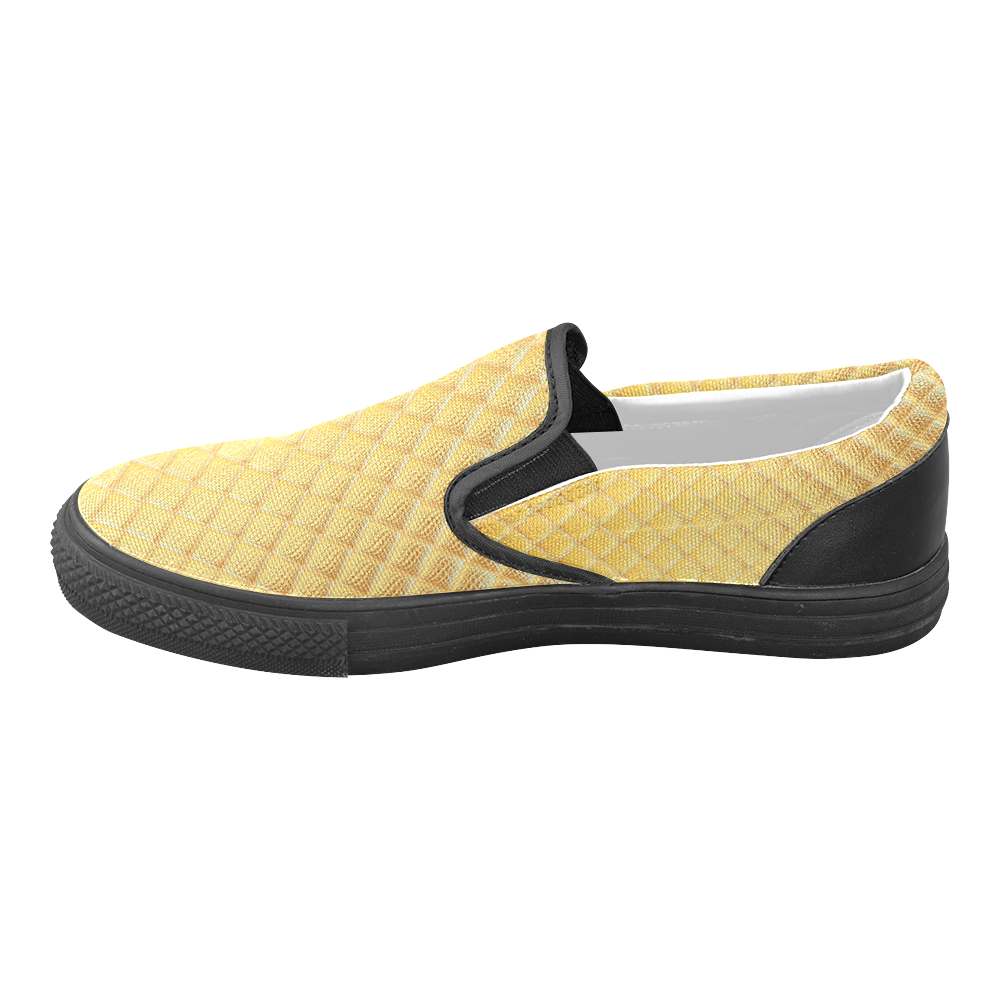Gleaming Golden Plate Women's Unusual Slip-on Canvas Shoes (Model 019)