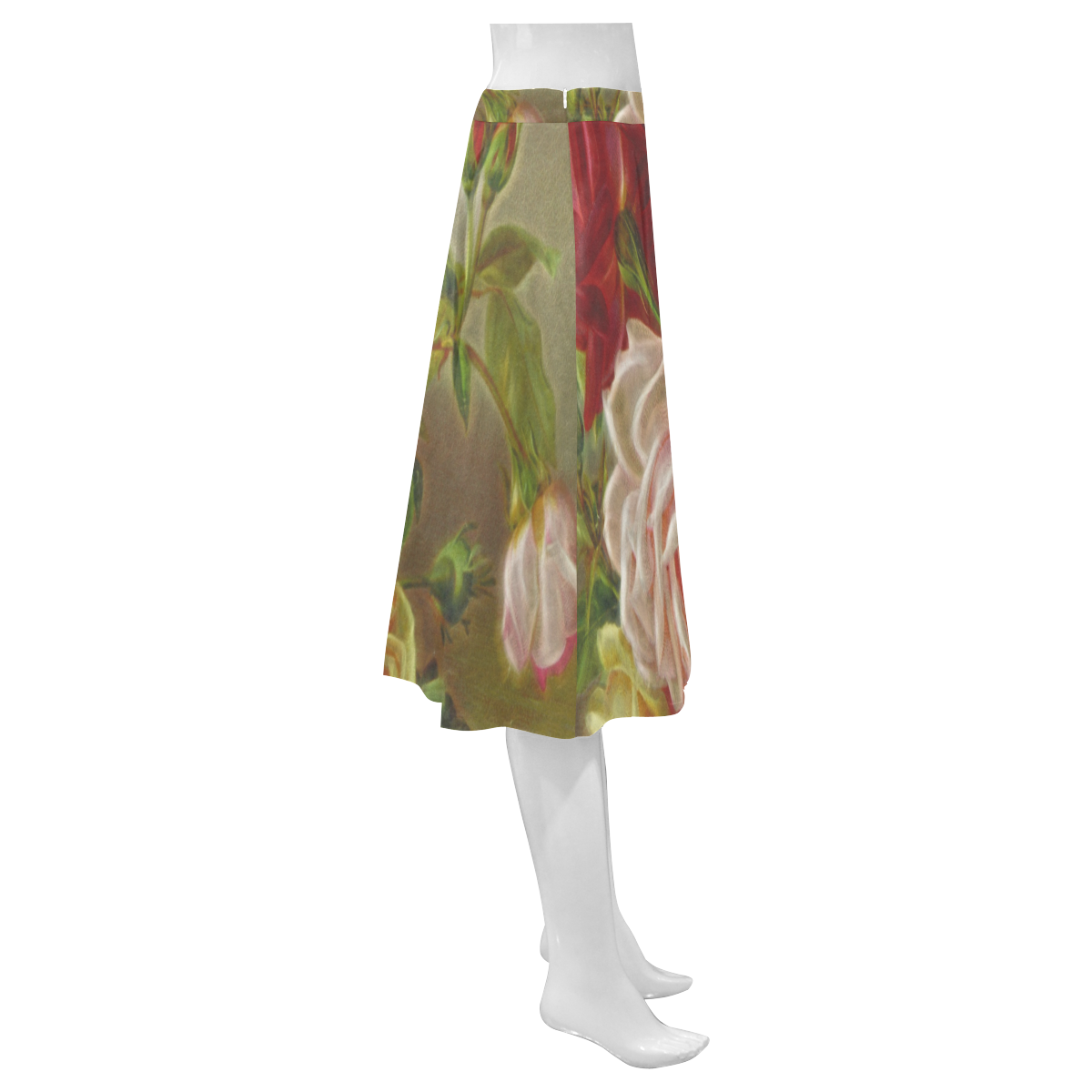 Vintage Roses Mnemosyne Women's Crepe Skirt (Model D16)