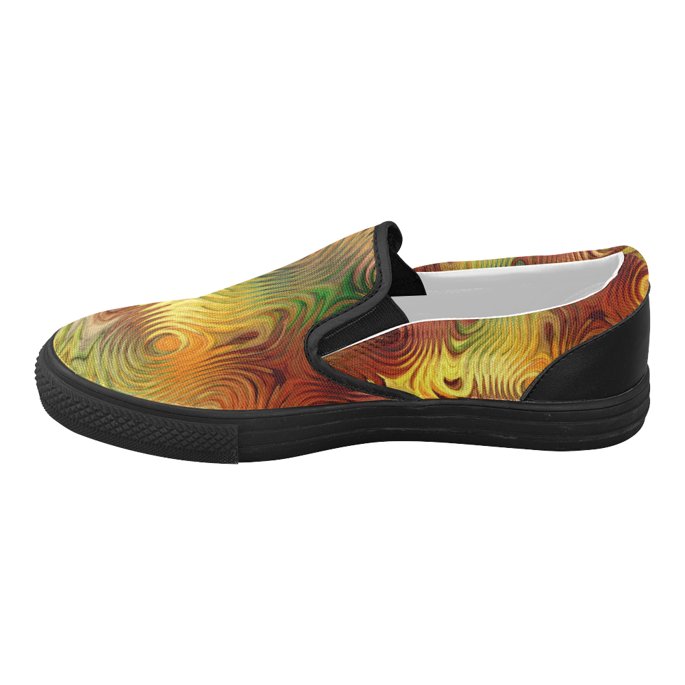 Autumn Leafs Underwater Women's Slip-on Canvas Shoes (Model 019)