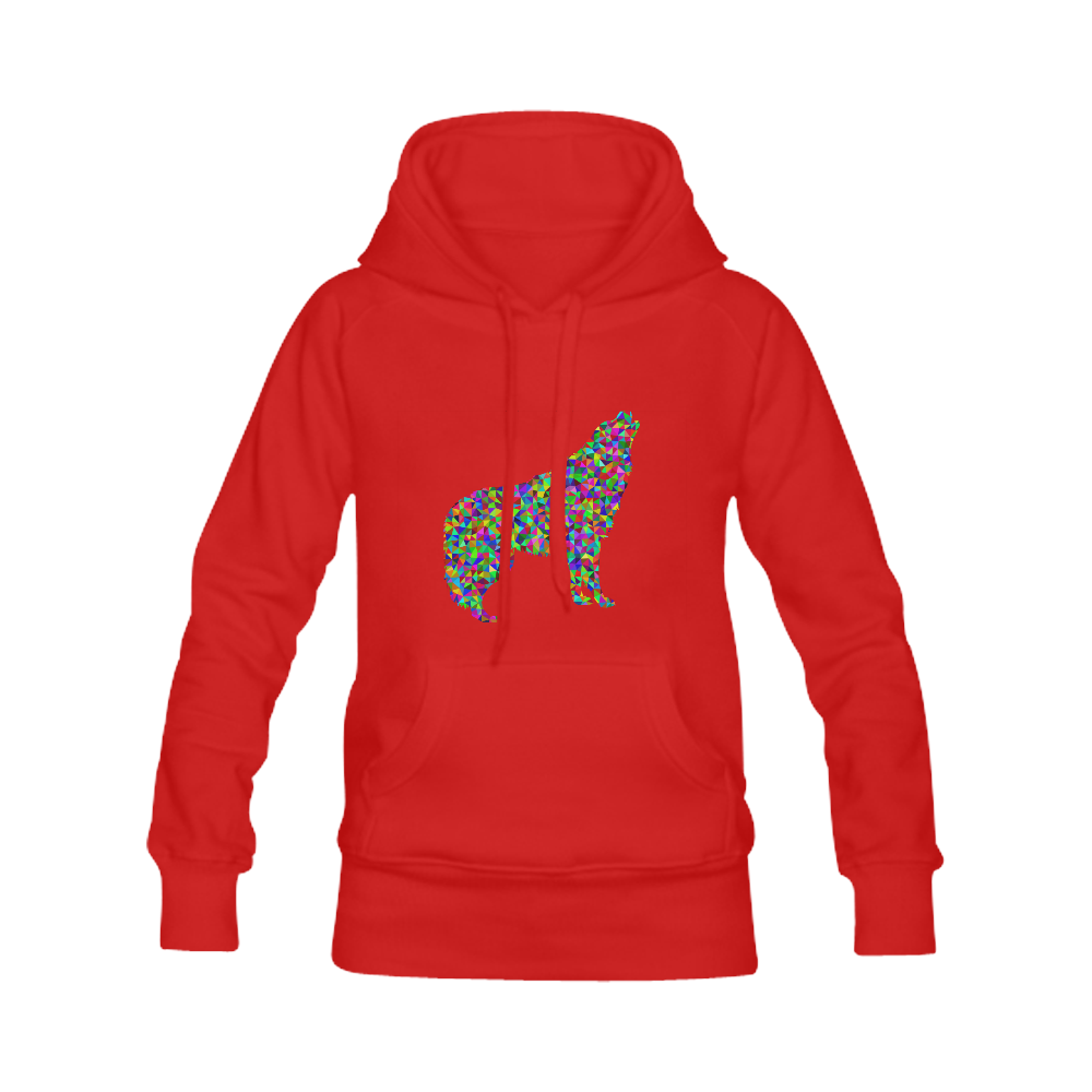 Abstract Triangle Wolf Red Men's Classic Hoodies (Model H10)