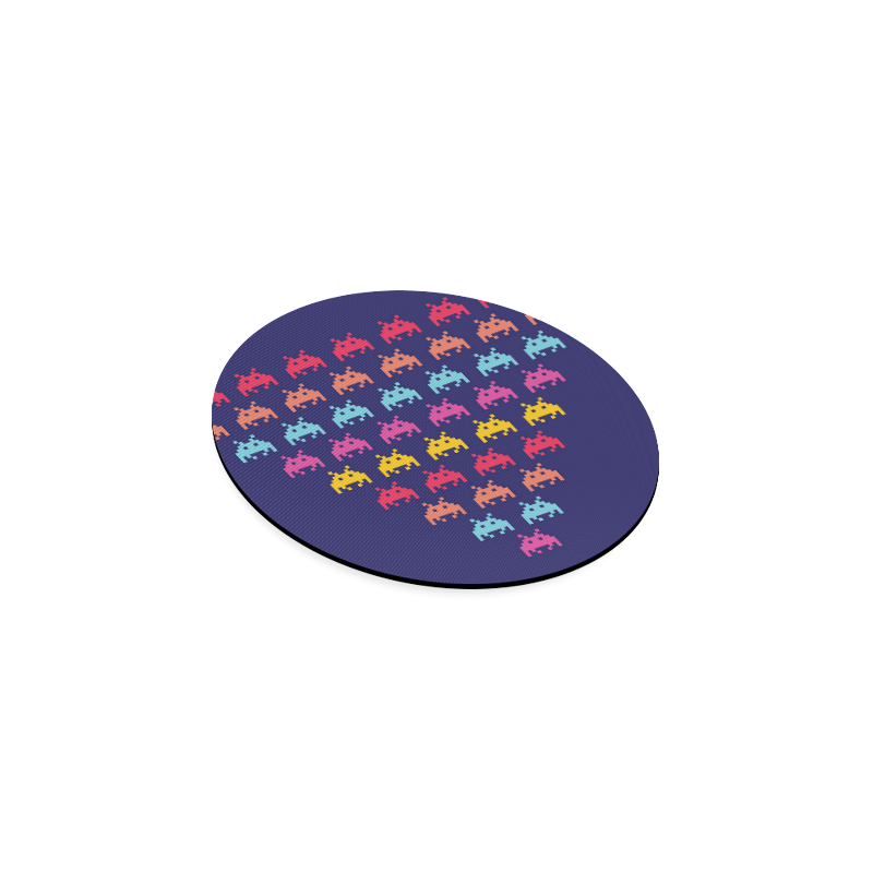 Little galaxy colorful Creatures : vintage Coaster Edition Round Coaster