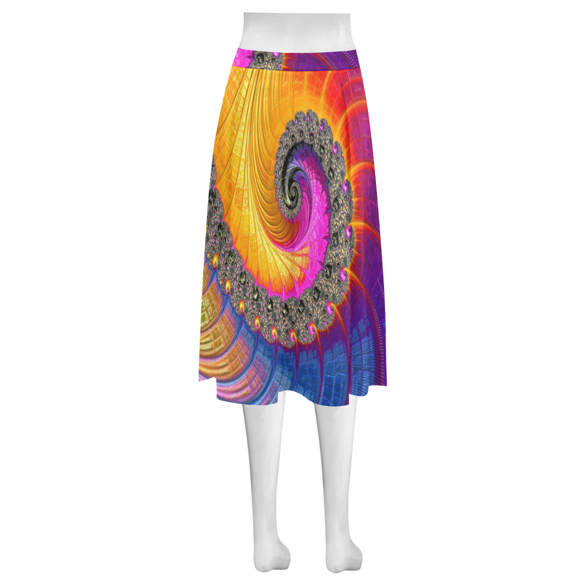 Fractal20160835 Mnemosyne Women's Crepe Skirt (Model D16)