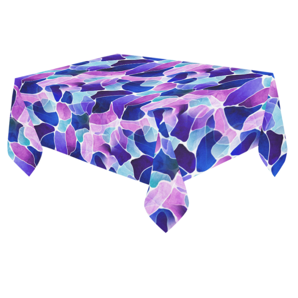 Mystical Amethyst And Tanzanite Cotton Linen Tablecloth 60"x 84"