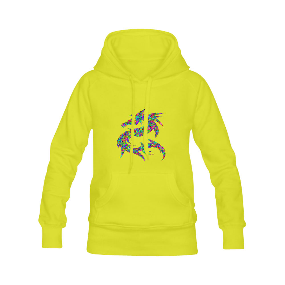 Abstract Triangle Dragon Yellow Men's Classic Hoodies (Model H10)