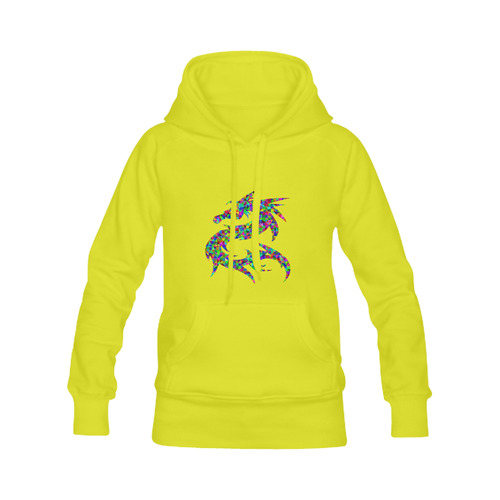 Abstract Triangle Dragon Yellow Men's Classic Hoodies (Model H10)