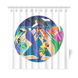 Tropical Cration Shower Curtain 72"x72"
