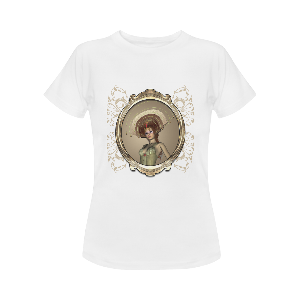 Fantasy, beautiful women with awesome hat Women's Classic T-Shirt (Model T17）