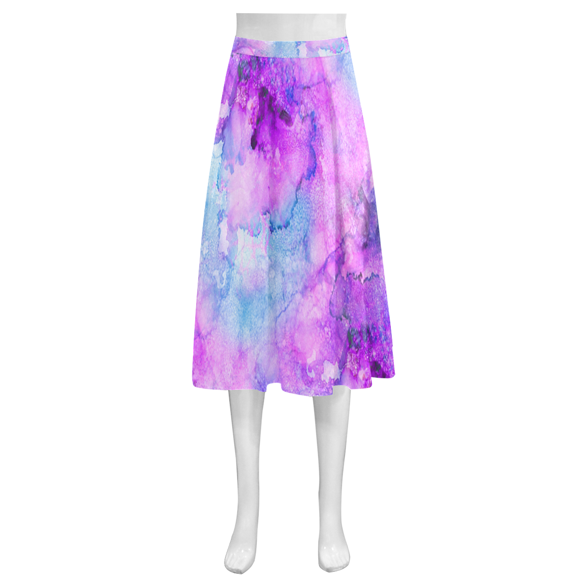 Pink Alcohol Ink Abstract Mnemosyne Women's Crepe Skirt (Model D16)