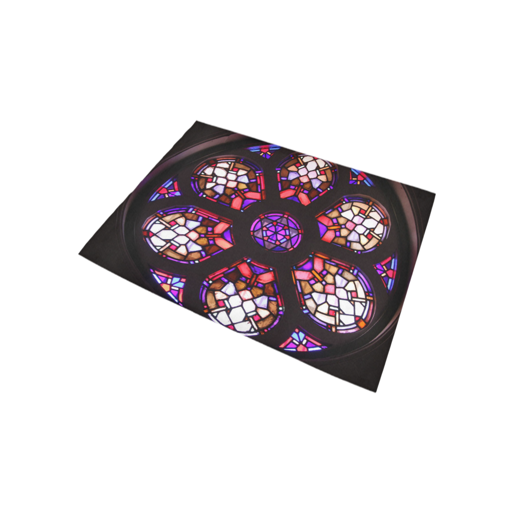 Purple Rosary Window Mandala Area Rug 5'3''x4'