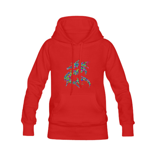 Abstract Triangle Dragon Red Men's Classic Hoodies (Model H10)