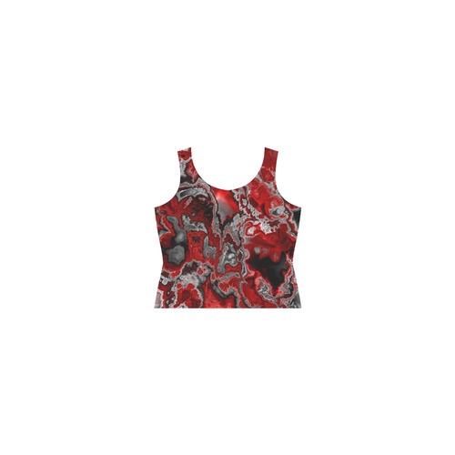 awesome fractal marbled 07 Sleeveless Splicing Shift Dress(Model D17)