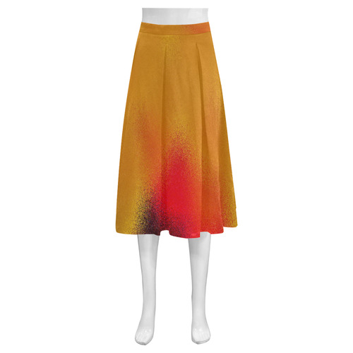 Skirt-orange cirkle Mnemosyne Women's Crepe Skirt (Model D16)