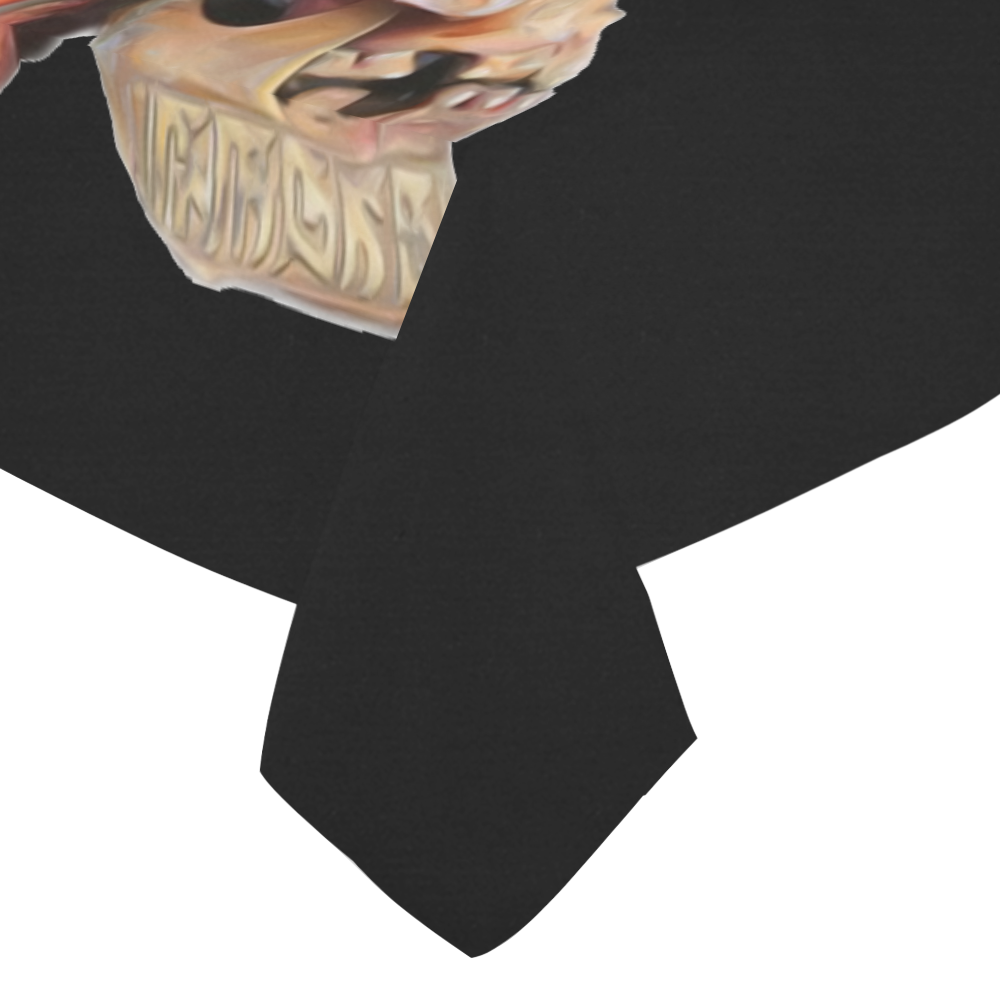 Colored Human Skull Cotton Linen Tablecloth 52"x 70"