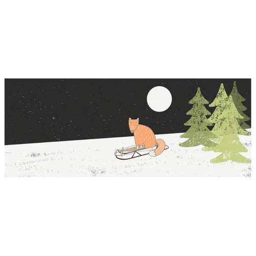 Fox wild animal cute forest winter - Watercolor illustration White Mug(11OZ)