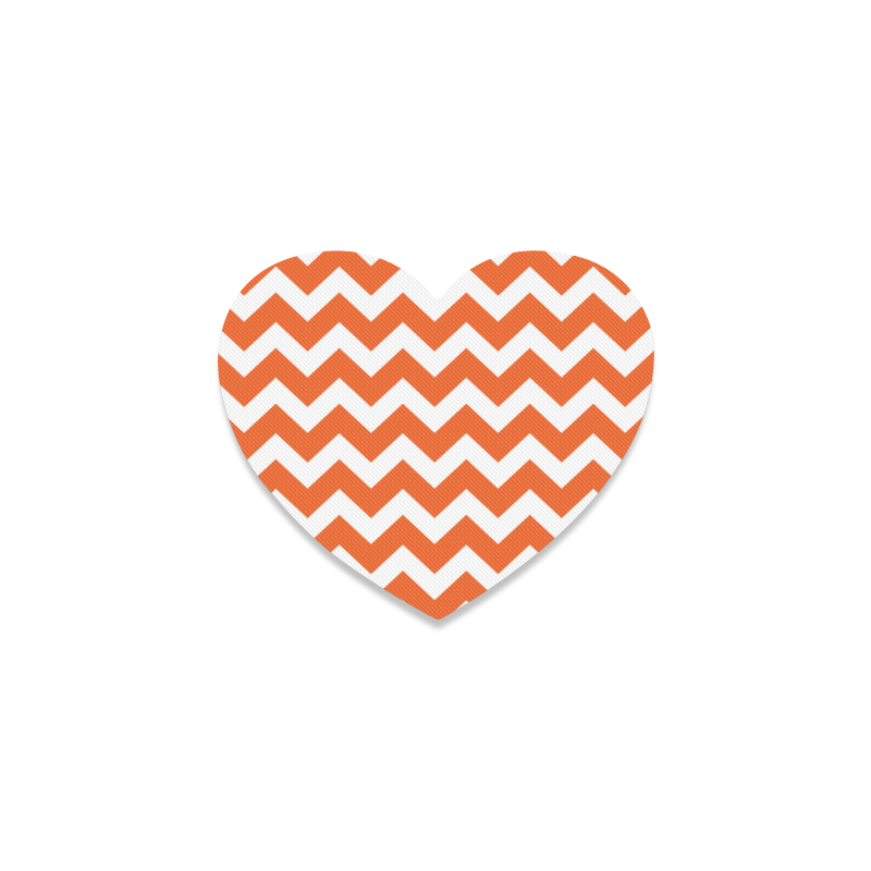 Orange and white : zig-zag Coaster / artistic unique heart series perfect as Gift Heart Coaster