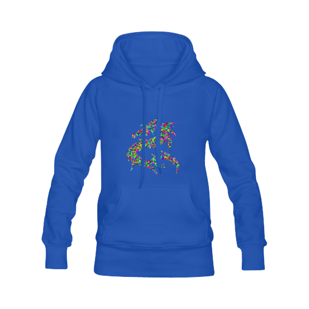 Abstract Triangle Dragon Blue Men's Classic Hoodies (Model H10)