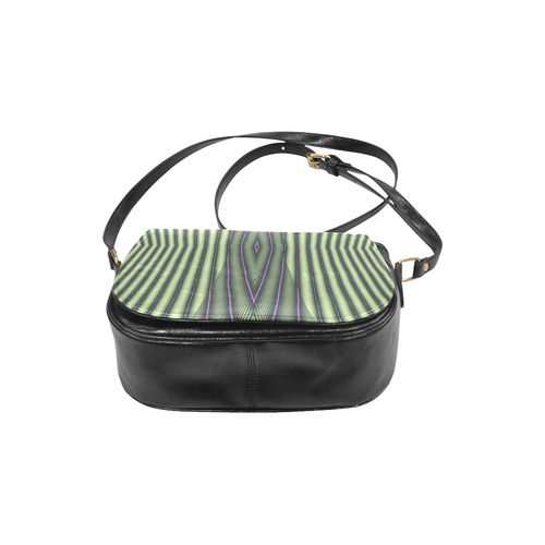 Green and Yellow Bamboo Stems Fractal Classic Saddle Bag/Large (Model 1648)