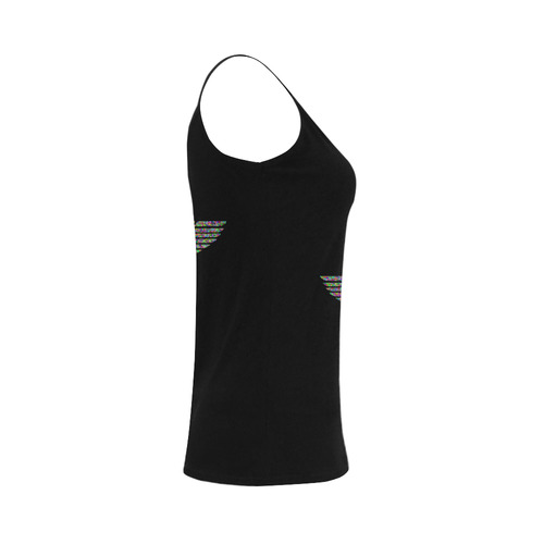 Abstract Triangle Eagle Wings Black Women's Spaghetti Top (USA Size) (Model T34)
