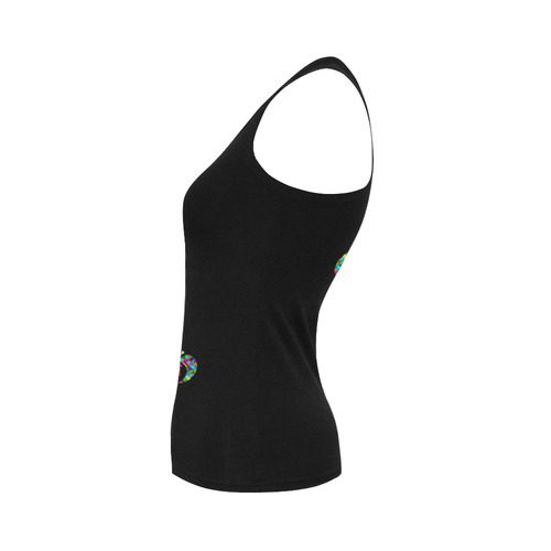 Abstract Triangle Scorpion Black Women's Shoulder-Free Tank Top (Model T35)