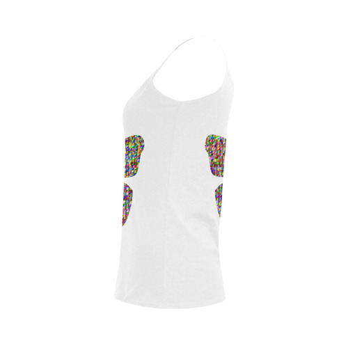 Abstract Triangle Butterfly White Women's Spaghetti Top (USA Size) (Model T34)