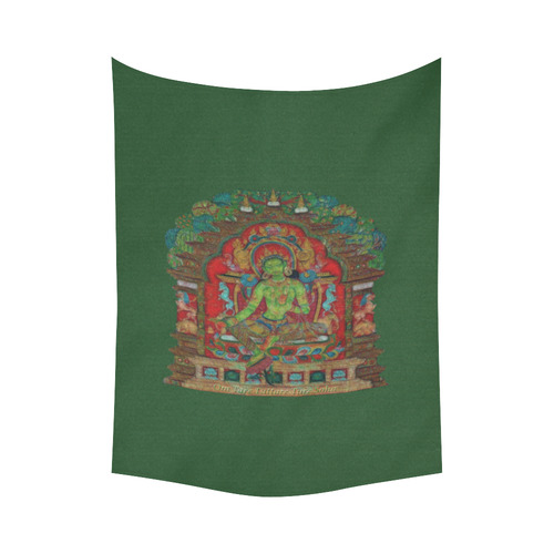 Green Tara from Tibetan Buddhism Cotton Linen Wall Tapestry 60"x 80"