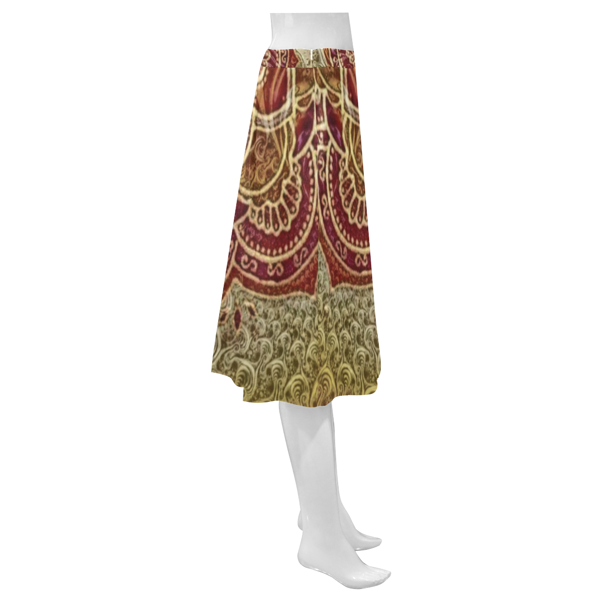 Fractal Meets Mandala Mnemosyne Women's Crepe Skirt (Model D16)
