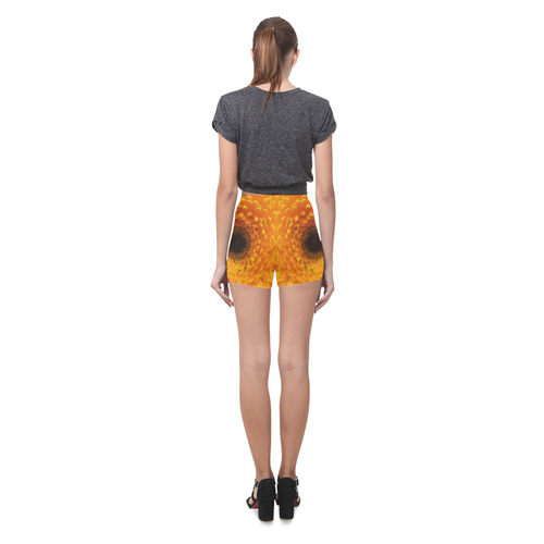 Yellow Flower Tangle FX Briseis Skinny Shorts (Model L04)