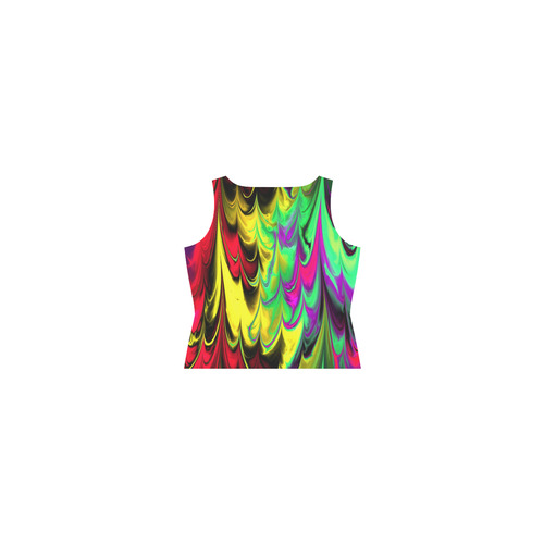 awesome fractal marbled 14 Sleeveless Splicing Shift Dress(Model D17)