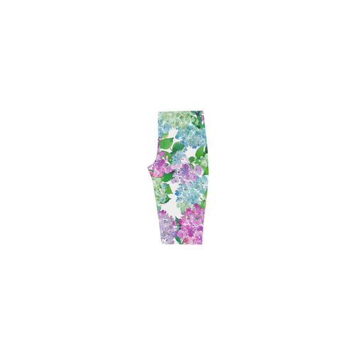 Watercolor Hydrangea, flower, flowers Hestia Cropped Leggings (Model L03)