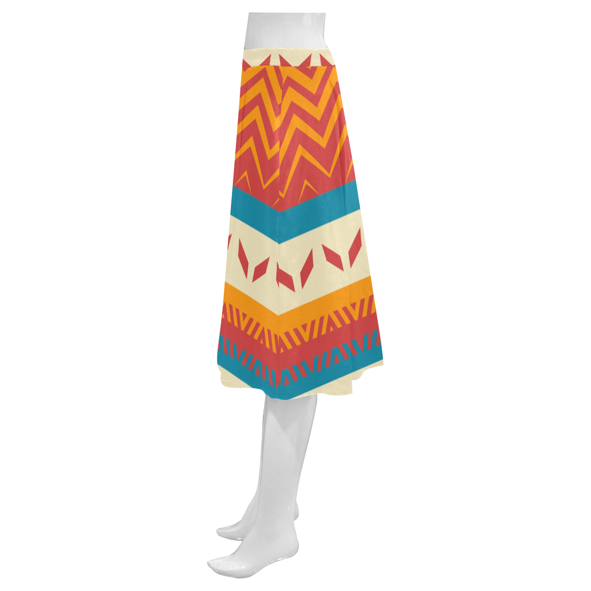 Tribal shapes Mnemosyne Women's Crepe Skirt (Model D16)