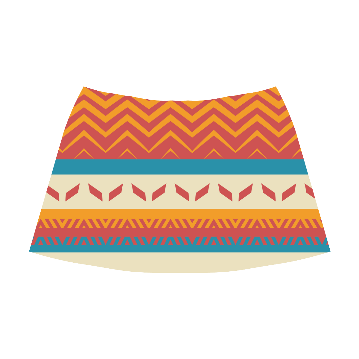 Tribal shapes Mnemosyne Women's Crepe Skirt (Model D16)