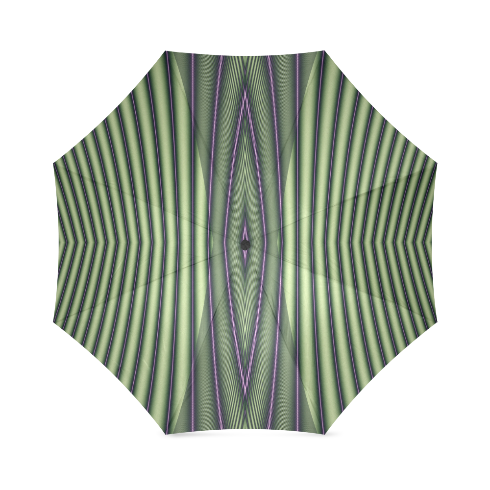 Green and Yellow Bamboo Stems Fractal Foldable Umbrella (Model U01)