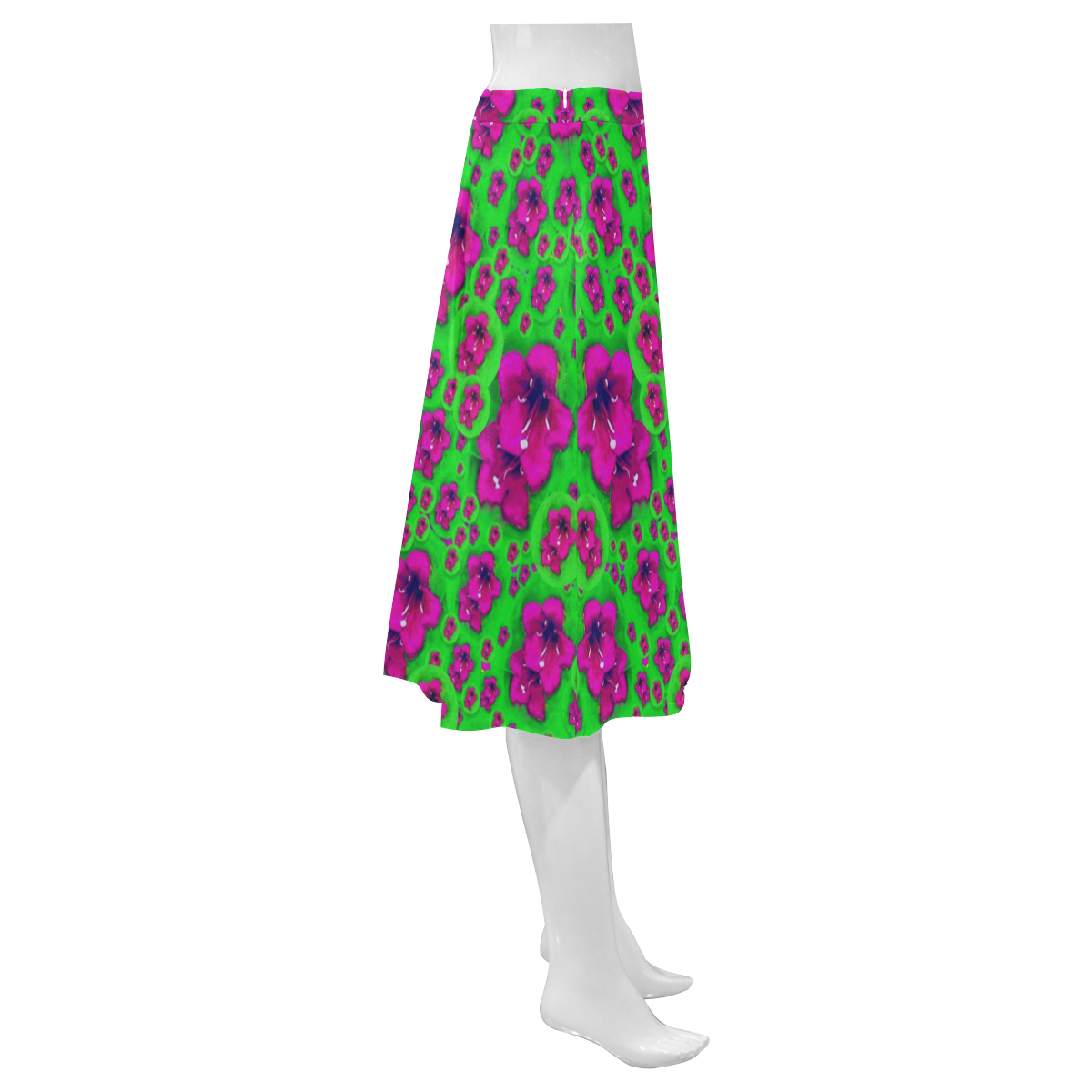 Fantasy Valentine in floral love and peace time Mnemosyne Women's Crepe Skirt (Model D16)
