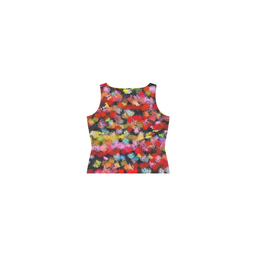 Colorful paint strokes Sleeveless Splicing Shift Dress(Model D17)