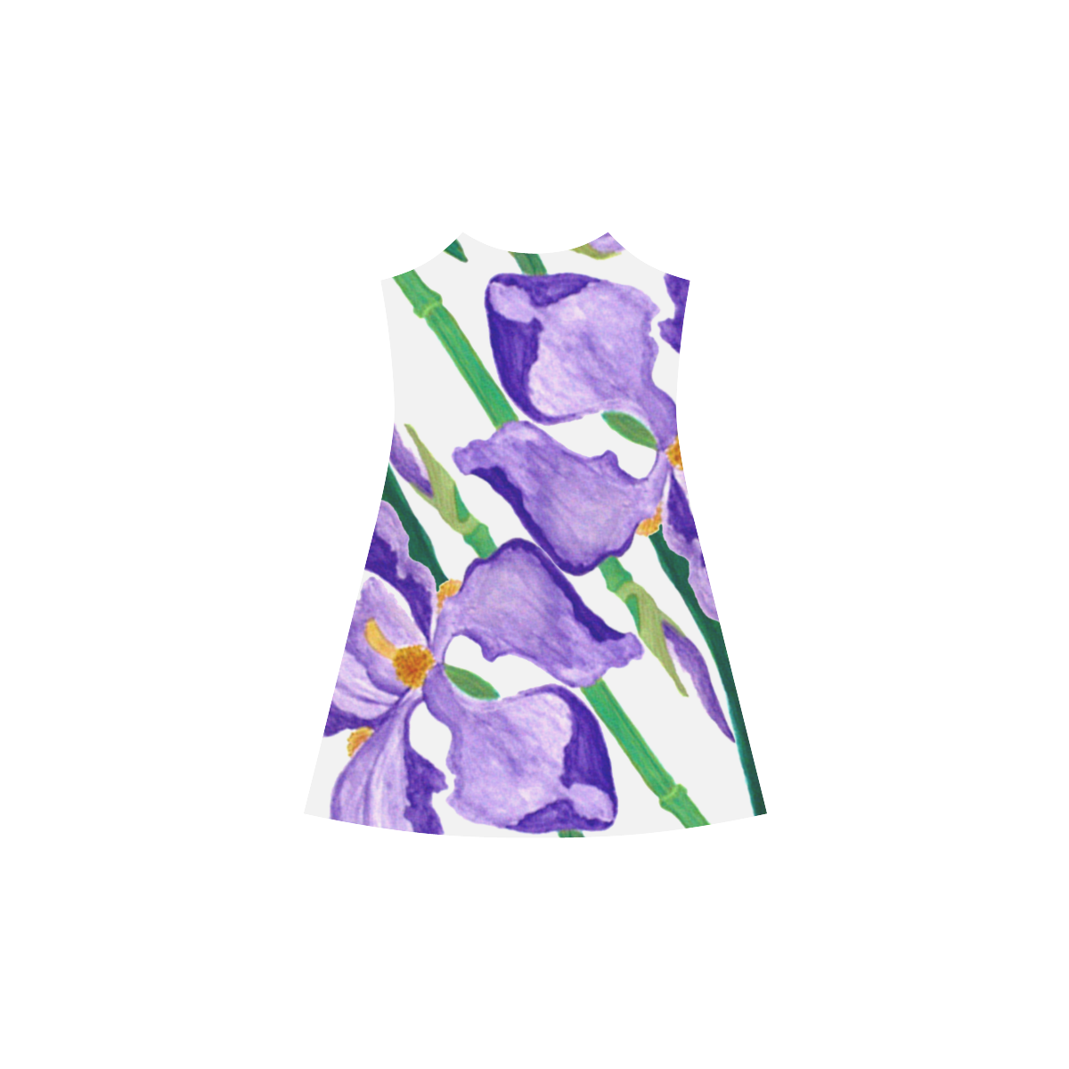 Purple Iris Diagonal Alcestis Slip Dress (Model D05)