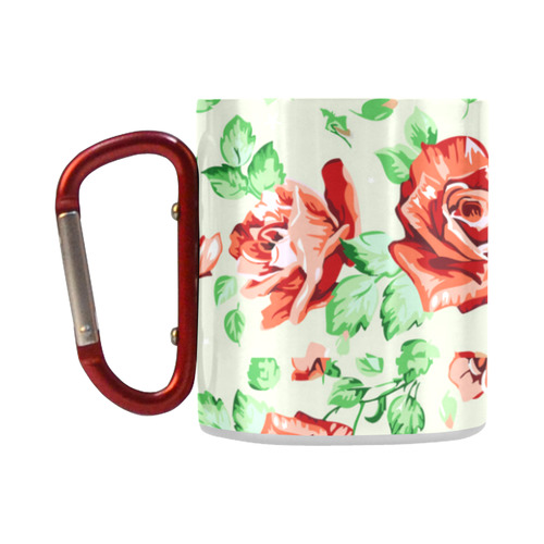 Red Roses Vintage Floral Wallpaper Classic Insulated Mug(10.3OZ)