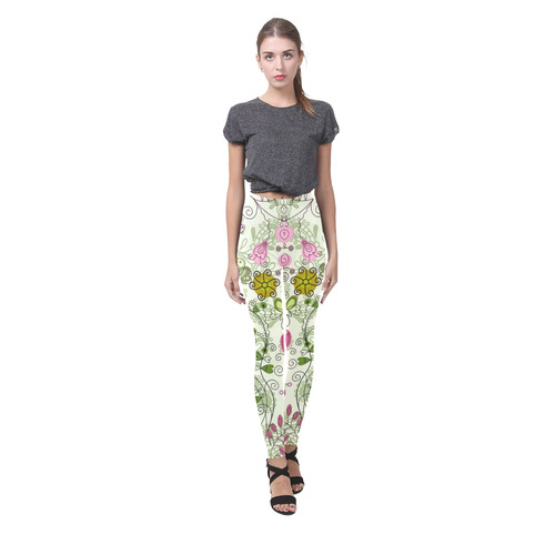 doodle flowers, flower Cassandra Women's Leggings (Model L01)